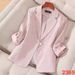 Women's Professional Three Quarter Sleeve Suit Jacket Thin Style Temperament High End Work Clothes For Spring Summer Goddess Celebrity Look_ecoleips.com