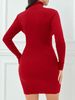 2026 Fall/Winter Women's Long-Sleeved Dress With A Short Skirt And A Turtleneck Knitted Hip Skirt_ecoleips.com