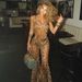 Women's Clothing Sexy Suspender Jumpsuit Mesh Leopard Print Positioning Flared Pants_ecoleips.com
