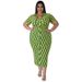 Women's Clothing Plus Size Women's Button Down Cardigan Plaid Short Sleeved Long Dress Style Collar For Formal & Casual For Women_ecoleips.com