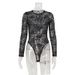 Lace Perspective Tight-fitting Hollow Women's Onesie European And American Street Hottie Top_ecoleips.com