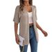 Women’s Lace Short Sleeve Knit Cardigan – UPF 30+ Summer Cover-Up (White, Khaki, Pink, Black, Beige, Orange, Brown, Burgundy)_ecoleips.com