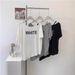 Women's Clothing Soft Modal Off Shoulder T Shirt Women's Summer Letter Loose Irregular T Shirt Top_ecoleips.com