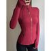 Women's Yoga Jacket Long Sleeve Slim Fit Athletic Top For Gym Running Workout & Casual Wear - Breathable Stretch Fabric With Stylish Design_ecoleips.com