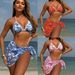 European And American Retro Print Lace Trim Three Piece Swimsuit Sexy Bikini 2025 Cross Border Women's Clothing Swimwear_ecoleips.com
