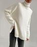 Oversized High-Neck Knit Sweater – Breathable Viscose Blend (S-L, 8 Earth Tones, Relaxed Elegance For Work & Weekend)_ecoleips.com