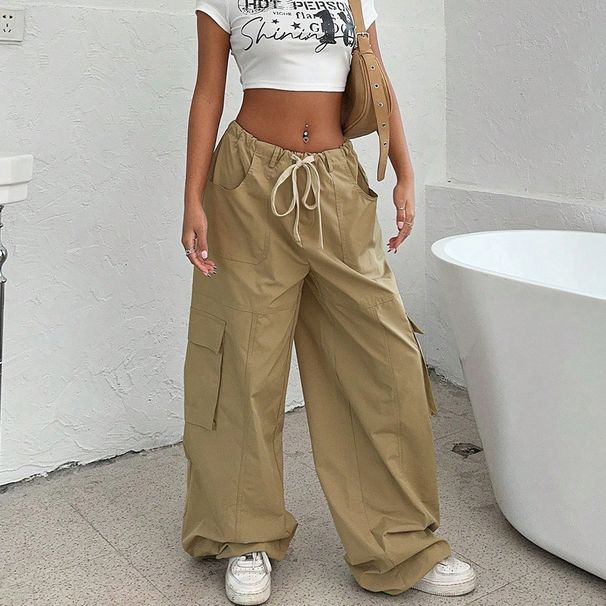Voya 2026 Women's American Workwear Casual Pants Spring/Summer New Elastic Waist Functional Wide-Leg Long Pants_ecoleips.com