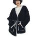Elegant Longline Knit Cardigan With Belt - Soft Acrylic Blend, Loose Fit V-neck Sweater For Women, Spring Wardrobe Essential In White, Black & Camel_ecoleips.com