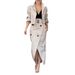 Women’s Clothing Women's Suit Lapel Patchwork No Long Sleeve Top Skirt Two piece Set with Belt_ecoleips.com