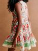 Chic Printed V-neck Pleated Mini Dress Women Sexy Sleeveless Single Breasted Loose Short Dresses Female 2025 Summer Streetwear_ecoleips.com