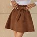 Voya Discounted Women's 2026 European And American Style Casual Waist Belt A-line Sweet Short Skirt Corduroy High Waisted Skirt_ecoleips.com