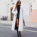 Women's Clothing Fashion V Neck Long Fur Coat Coat Female Autumn And Winter New Plush Warm Coat_ecoleips.com