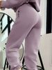 European American Cross-border Women's Clothing New Spring And Autumn Hooded Sweatshirt Solid Color Set_ecoleips.com