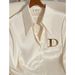Women's White Acetate Satin Shirt Casual Elegant Fashion Office Lady Street Style Spring Autumn Chic Light Luxury Design Top_ecoleips.com