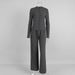 Women's Ribbed Knit Set Long Sleeved Mock Neck Cardigan Button Trousers New Arrival_ecoleips.com