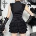Summer Ice Style Striped Sleeveless Shirt CF26100AHO Dark Color Versatile Comfortable Subculture Top for Women_ecoleips.com