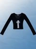 Women's Long Sleeved T-Shirt Y2K Summer Trendy Fashion Gothic Style Hot Girl Millennial Navel Baring Top_ecoleips.com