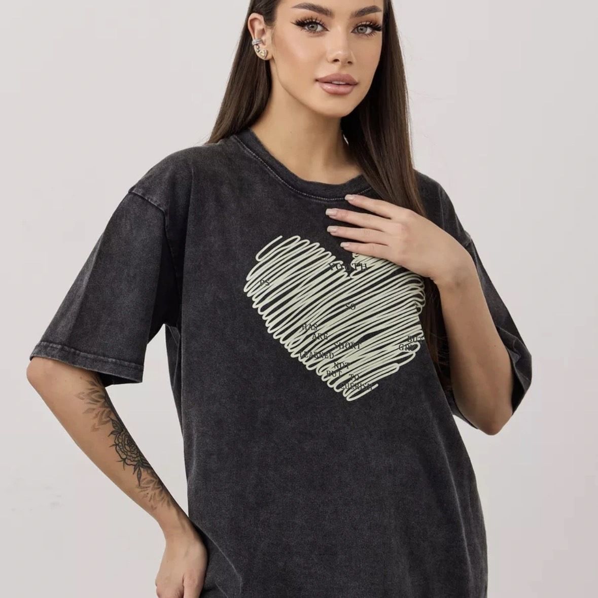 2024 Summer New Short Sleeve T-Shirt For Women, Washed Vintage Design, Printed Student Wear, Loose Mid-Length Top_ecoleips.com