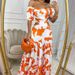 Women's Clothing Printed Hollow Sexy Ruffled Large Swing Dress_ecoleips.com