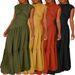 BN301 Women's Sleeveless Ruffled Swing Dress Solid Color Loose Fit European American Style Spring Summer Fashion Cross Border Supply_ecoleips.com