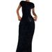 Aria Basics Aria Basics 2023 Autumn Fashion Trend Women's New Short Sleeve Round Neck Slim Fit Bodycon Backless Dress_ecoleips.com