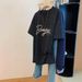 Plus Size Rhinestone Embroidered Letter T-Shirt Short Sleeved Women's Clothing 300 Lbs Summer New Style Design Top_ecoleips.com