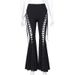 Women's Dark Street Style Eyelet Lace up Flare Pants Summer 2024 New Arrival CF24009 without Cover_ecoleips.com