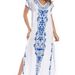 Women's Clothing Beach Cover Up Embroidered Beach Robe Vacation Beach Long Skirt Seaside Sun Protection Dress_ecoleips.com
