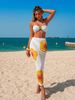 Women's Sexy Solid Color Bikini Set – 3-Piece Beach Swimwear With High-Waisted Bottom & Cover-Up Dress | Tummy Control & Adjustable Straps_ecoleips.com