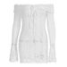 Women's Clothing Women's Sexy Off-Shoulder Lace Dress Summer Strapless High-Waisted Long-Sleeved Bodycon Short Skirt_ecoleips.com