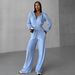 "Elegant Velvet Women's Casual Tracksuit Set - Soft Lounge & Streetwear Outfit For Gym, Yoga & Daily Wear (Pink, Black, Sky Blue, S/M/L)"_ecoleips.com
