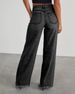 K New Loose Wide Leg Side Seam Splicing, Brushed Hem Denim Jeans For Women_ecoleips.com