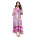 Women's Clothing Positioning Printed Dress Loose A Line Long Skirt Beach Cover Up Holiday Long Skirt_ecoleips.com