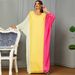 Verve 3571muslim Muslim Abaya Women's Color-Block Evening Dubai Robe Dress_ecoleips.com