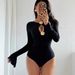 Women's Sexy Hollow out Long Sleeved Bodysuit Waist Cinching Slimming Top for Summer Regular Thickness Cross Border Best Selling_ecoleips.com