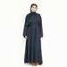 Voya Dark Green Satin Jacquard Dress - 3D Embossed Floral With Gold Weave - Formal Kaftan Style Gown For Eid, Wedding Guest & Special Occasions_ecoleips.com