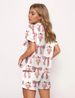 Women's Casual Short Sleeve T-Shirt & Shorts Set - Sporty Print Lounge Wear, Breathable Polyester, Spring 2024 Fashion_ecoleips.com
