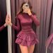 Women's Elegant Long Sleeve Ruffled High Waist Puff Mini Dress – Slim Fit Casual Gown 2026_ecoleips.com