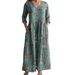 Women's Long Sleeved V Neck Printed Dress Style Fashionable High End Clothing_ecoleips.com