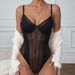 Trade Mesh See Through Fashion Inner Shapewear European And American Hot Girl Sexy Backless Patchwork Fishbone Bodysuit_ecoleips.com