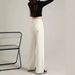 2025 Fall/Winter New Style Apricot Narrow Straight Wide-Leg Jeans For Women, Slimming High-Waisted Fleece-Lined_ecoleips.com