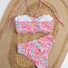 High End Printed Tie Up Strapless Floral Bikini Swimsuit Two Piece Women's Sexy Swimwear_ecoleips.com
