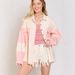 2026 Spring/Summer New American Retro Washed Color Block Denim With Turn-down Collar, Casual Distressed Raw Edge Jacket_ecoleips.com