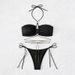 Women's Sexy Solid Color Bikini Set - European & American Style High Waist Swimsuit For Beach & Hot Spring_ecoleips.com