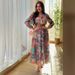 Women's Clothing Sexy Chiffon Printed Large Swing Belt Ball Party Evening Dress_ecoleips.com