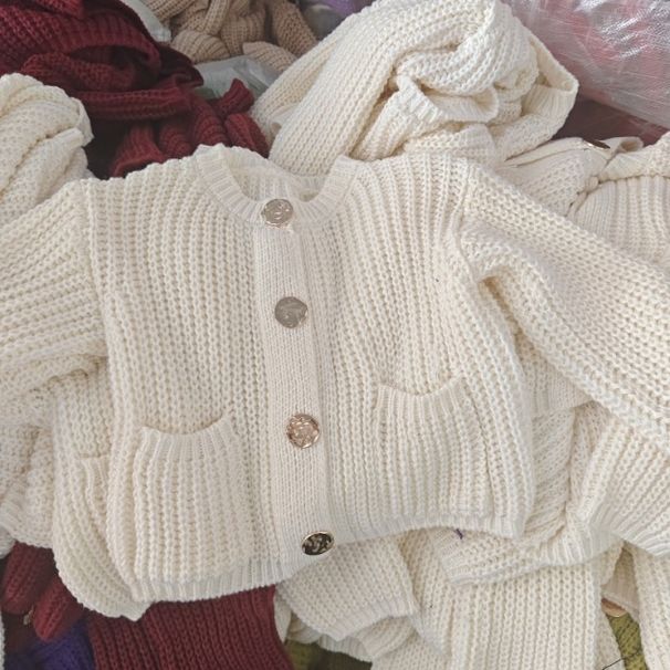 Women's Chunky Knit Cardigan With Pockets & Button Front - Long Sleeve Fall Winter Sweater Coat_ecoleips.com