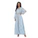 Women's Muslim Clothing New V Neck Two Piece Suit Temperament Elegant Dress_ecoleips.com