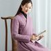 girl Autumn Winter New Improved Chinese Ethnic Style Zen Jacquard Quilted Long Robe Hanfu Jacket Thickened Cotton Coat_ecoleips.com