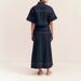 K Women's Casual Pocket Short Sleeved Shirt Split Skirt Denim Two-piece Set_ecoleips.com