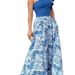 Women's Casual Loose Fit Floral Print Midi Dress Elegant Off-Shoulder European And American Style Beach Skirt_ecoleips.com